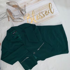 New York & Company Green Skirt Set SUIT